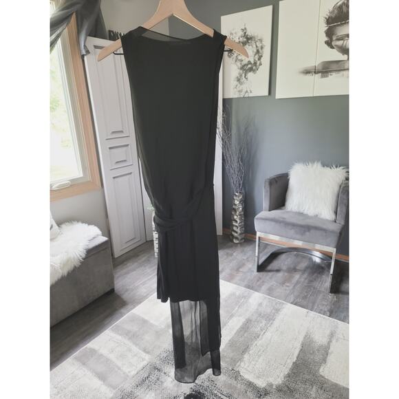 EUC Zara Overlay Sheer Black Midi Dress - XS - Picture 4 of 15